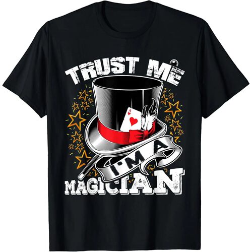 Men's Women Vintage Trust Me I'm A Magician Graphic T Shirt