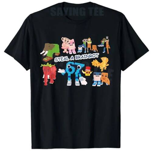 Steal A Brain Rot Shirt Funny Gamer Meme for Boys T-Shirt 67