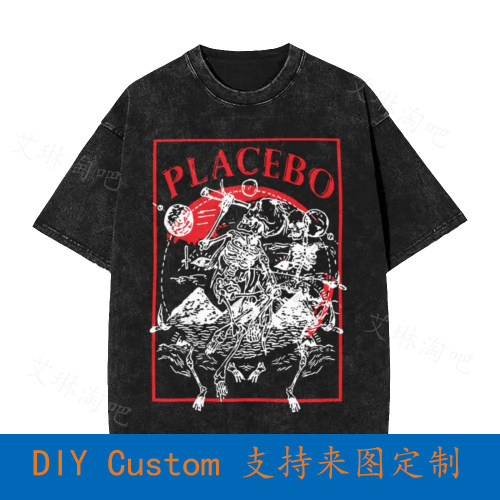 Placebo T Shirt Astro Skeletons Band Logo Vintage Oversized