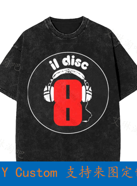Italo Disco Dj Maglietta Bianca Disc8 Con Logo Vintage Overs