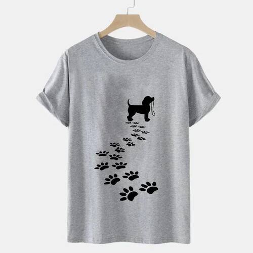 Summer Tshirts Fashion Kawaii Dog Paw Shirt Women Men Clothe