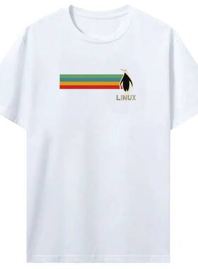 Men Linux Penguin Tshirt Premium Cotton Men's Clothing Leisu