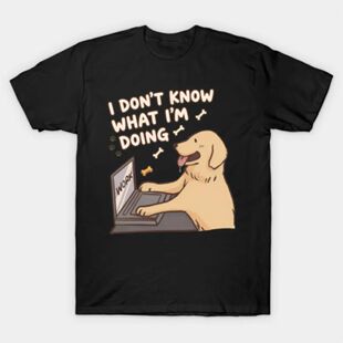 Stressed Dog Working Laptop Humor T-shirt For Men Women 100%