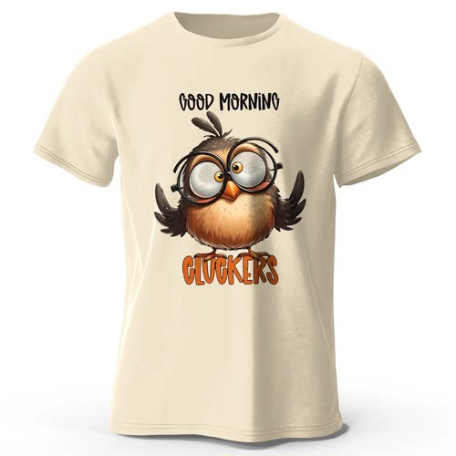 Cartoon Bird Lover Print 100% Cotton T-Shirt, Soft & Breatha