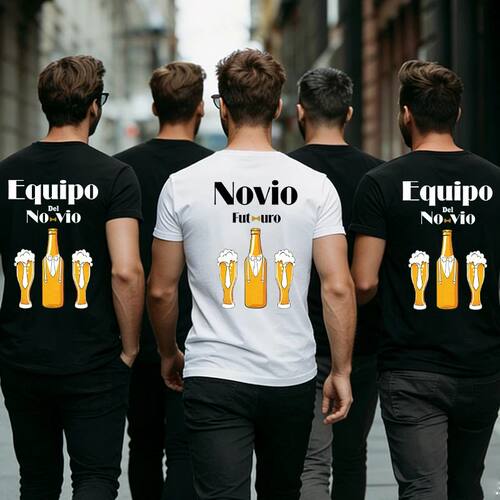 Spanish Men Novio Futuro Tees: Back Print Graphic Tops Team