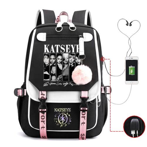 New Kpop Katseye Backpack Multifunction Backpack Women Men G