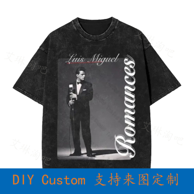 Vintage Luis Miguel Singer Men Vintage Oversized T-Shirt Bla