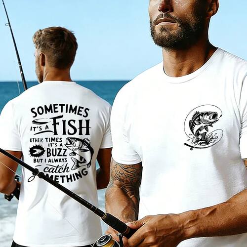 Sometimes It's A Fish Other Times It's A Buzz Print T-Shirt