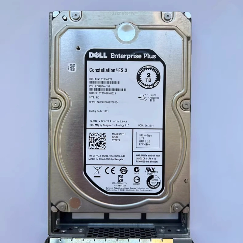 DELL 0T7F78 ST2000NM0023 2T SAS 3.5 6GB SC200 SC220 康贝硬盘