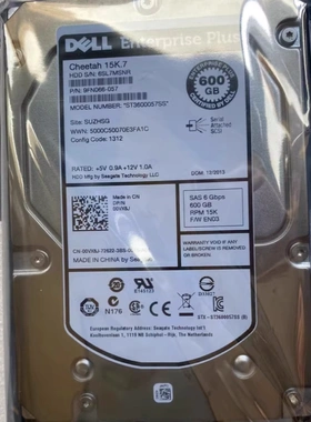 00VX8J Dell戴尔ST3600057SS 600GB 3.5寸15K SAS EQ存储硬盘600G
