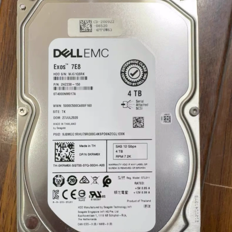 DELL EMC 0KRM6X ST4000NM017A服务器硬盘 4T SAS 12GB 7.2K 4TB