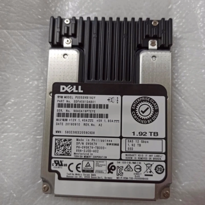 DELL 全新 V0K7V 0V0K7V 东芝 PX05SVB192Y 1.92TB SAS SSD 固态