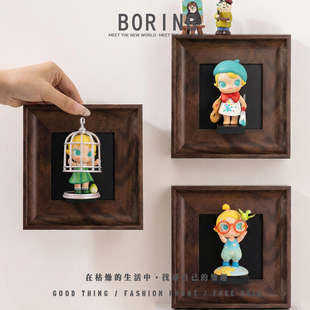 泡泡玛特BabyMolly盲盒可爱画家装饰手办收纳展示架挂墙相框摆件
