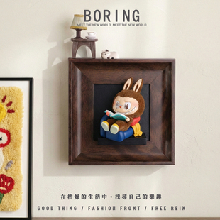 泡泡玛特LABUBU拉布布凌晨一点系列盲盒小摆件手办收纳展示架相框