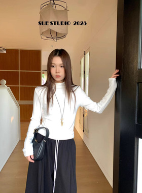 SUE十三行慕斯羊绒半高领软糯亲肤打底衫秋冬新款内搭上衣女81031