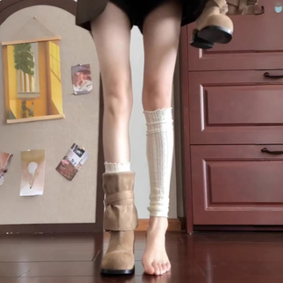 蕾丝袜套女春秋堆堆袜白色小腿袜搭配靴子显瘦腿套芭蕾风袜子长袜