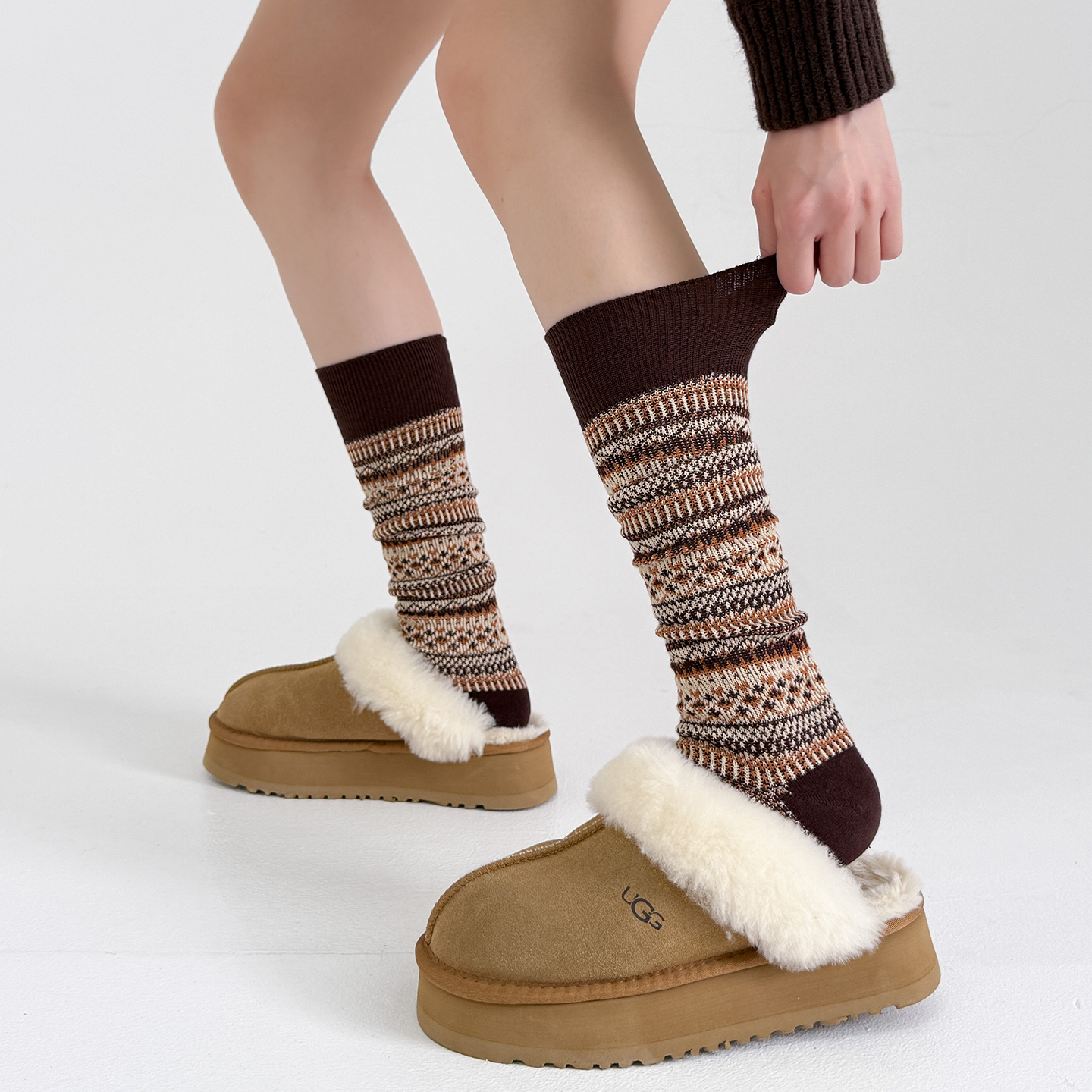 费尔岛袜子女款秋冬美拉德复古袜