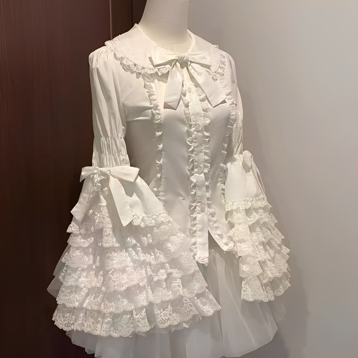 白色洛丽塔蕾丝蝴蝶结衬衫女JSK甜美doll感内搭lolita长上衣姬袖,模玩/动漫/周边/娃圈三坑/桌游,lolita洛丽塔/软妹装/洋装,淘宝优惠券,粉丝福利购,淘宝优惠卷