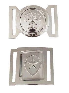 保安腰带扣头 武装带扣 仪仗队外腰带白色圆头新式治安皮带扣通用