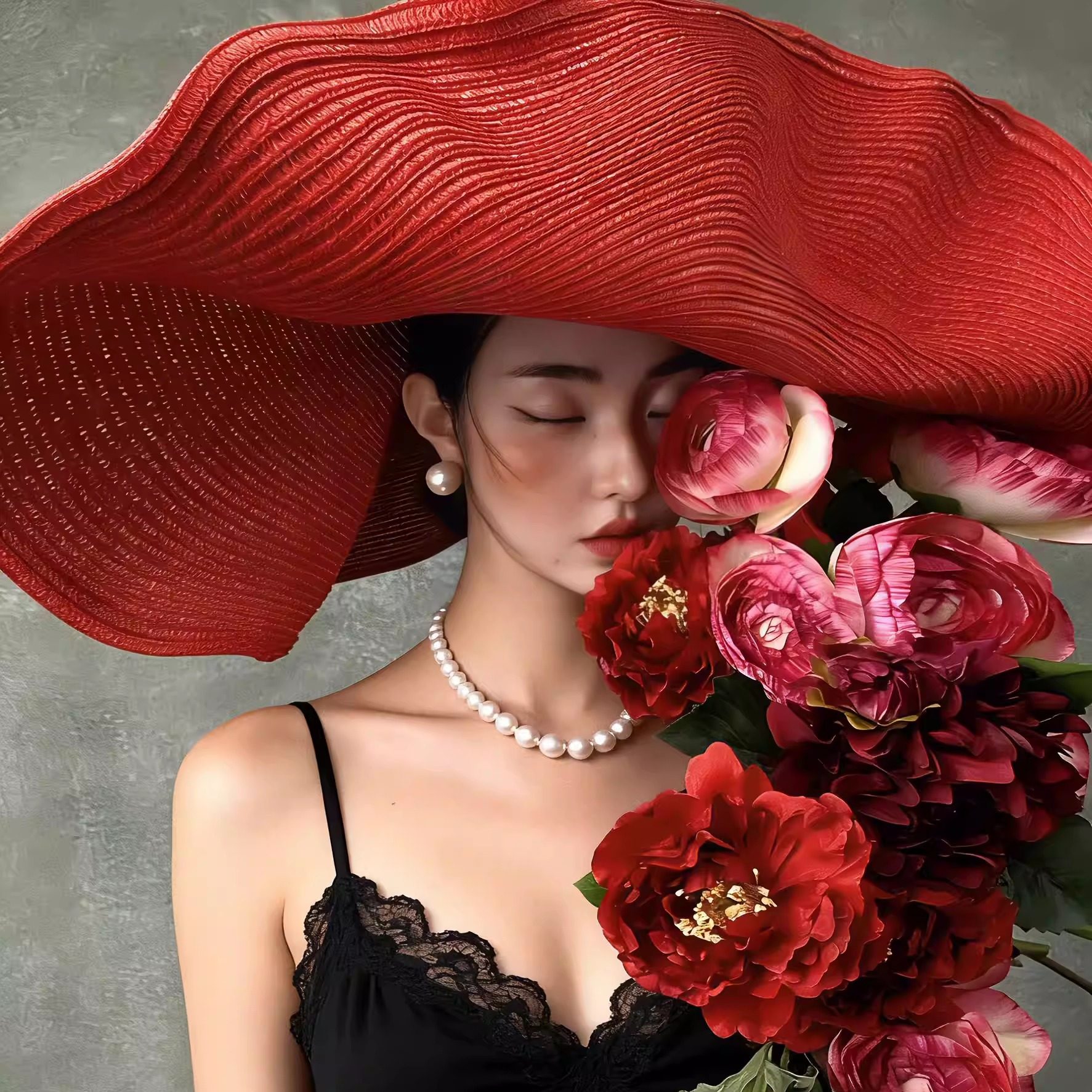 23cm超大檐红色帽子法式度假风女写真拍照摄影旅拍凹造型表演草帽,服饰配件/皮带/帽子/围巾,帽子,淘宝优惠券,粉丝福利购,淘宝优惠卷