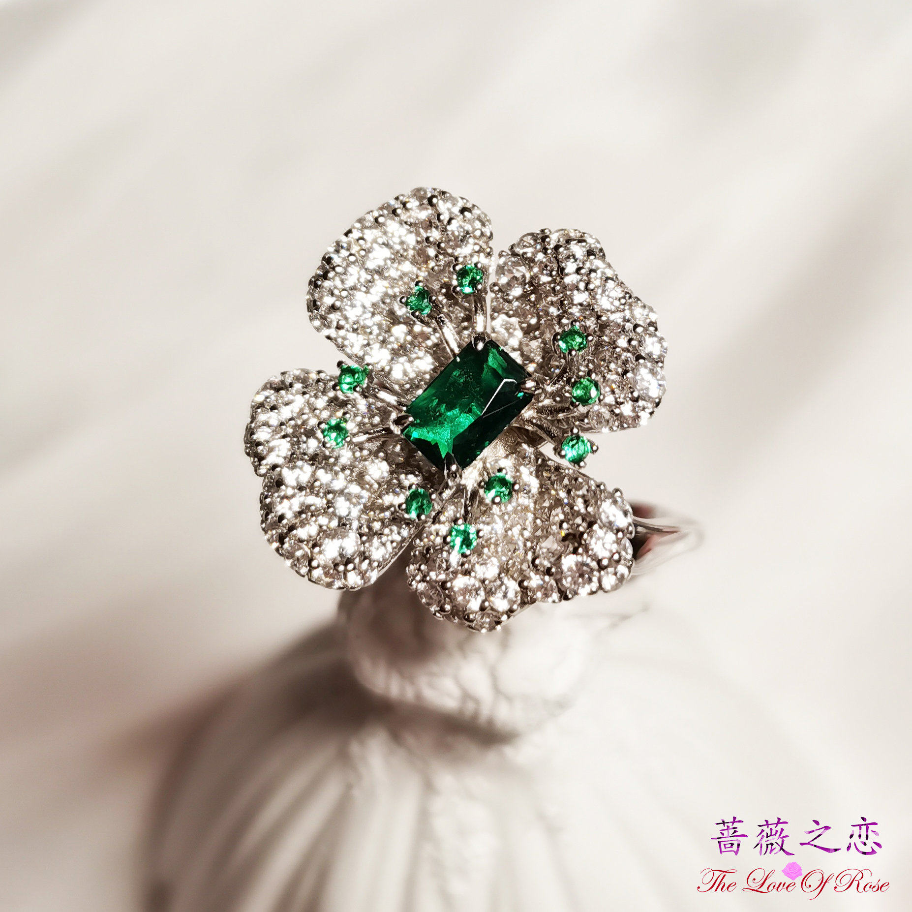 蔷薇之恋奢华925纯银镀18金合成