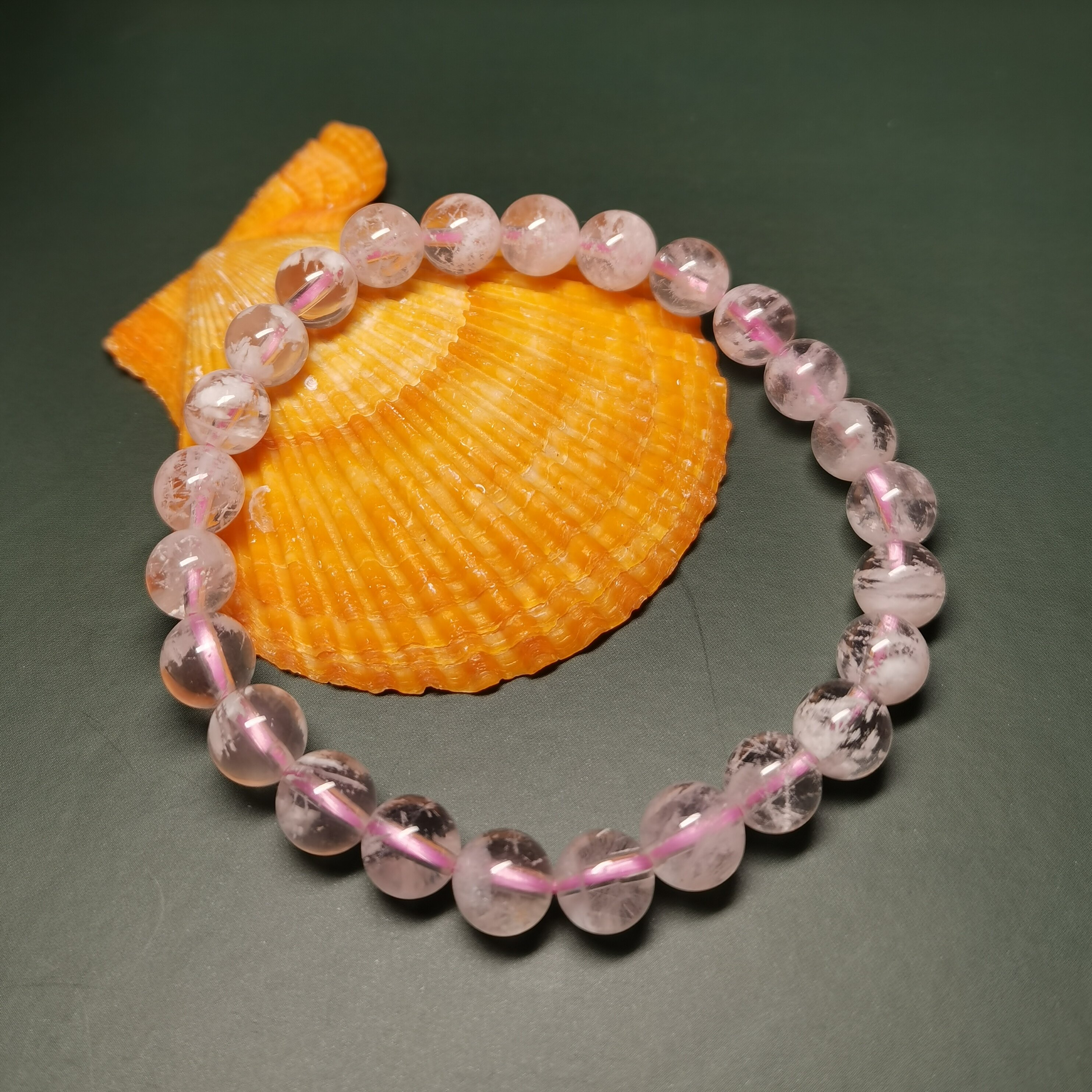 蔷薇之恋 天然浪漫千层雪粉幽灵水晶手链