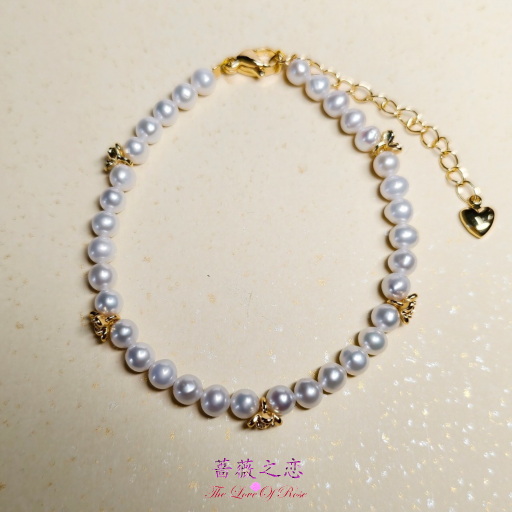 金色小桂花镀金淡水珍珠手链