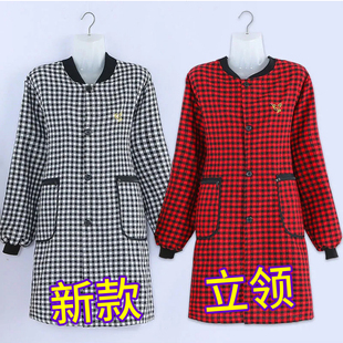 新款 围裙女厨房家用做饭防污罩衣成人上班工作服棉外套正穿衣 长袖