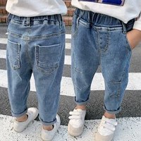 Quần jeans bé gái mùa thu 2019 phong cách mới bé gái 2 chân denim quần bé gái quần co giãn 3-5 tuổi - Quần jean quần jean trẻ em giá rẻ