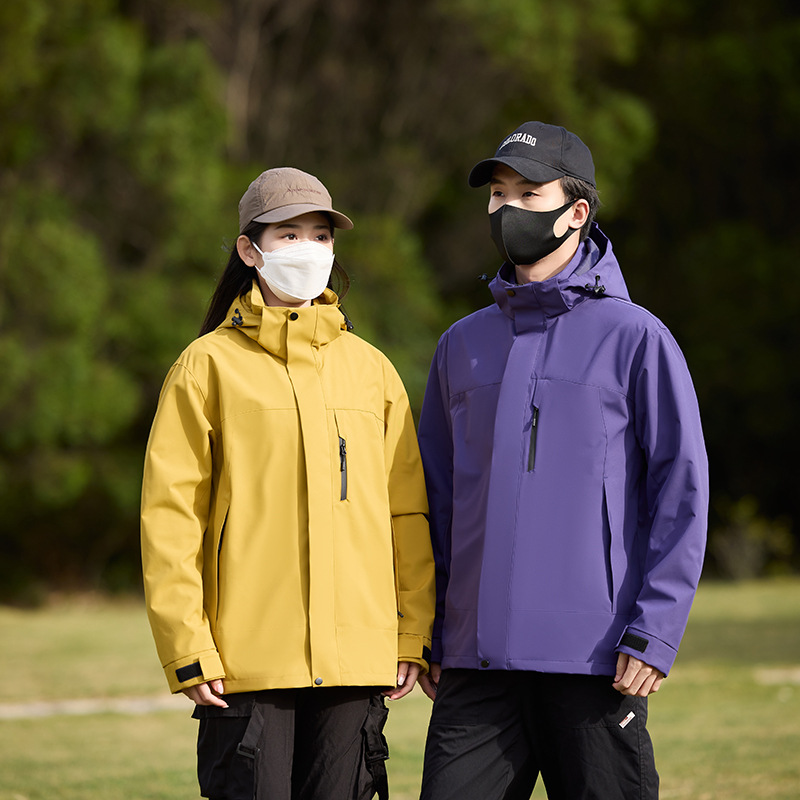 日本品质冲锋衣三合一可拆卸情侣户外旅行防风防水登山服男女同款