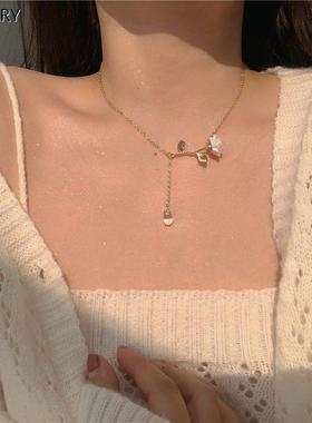 法式玫瑰花项链~超仙春季