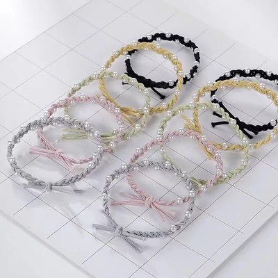 网红爆款头绳手工编织珍珠