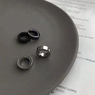 无耳洞耳夹韩版钛钢耳扣男耳骨夹女假耳环耳坠学生男士假耳钉耳饰