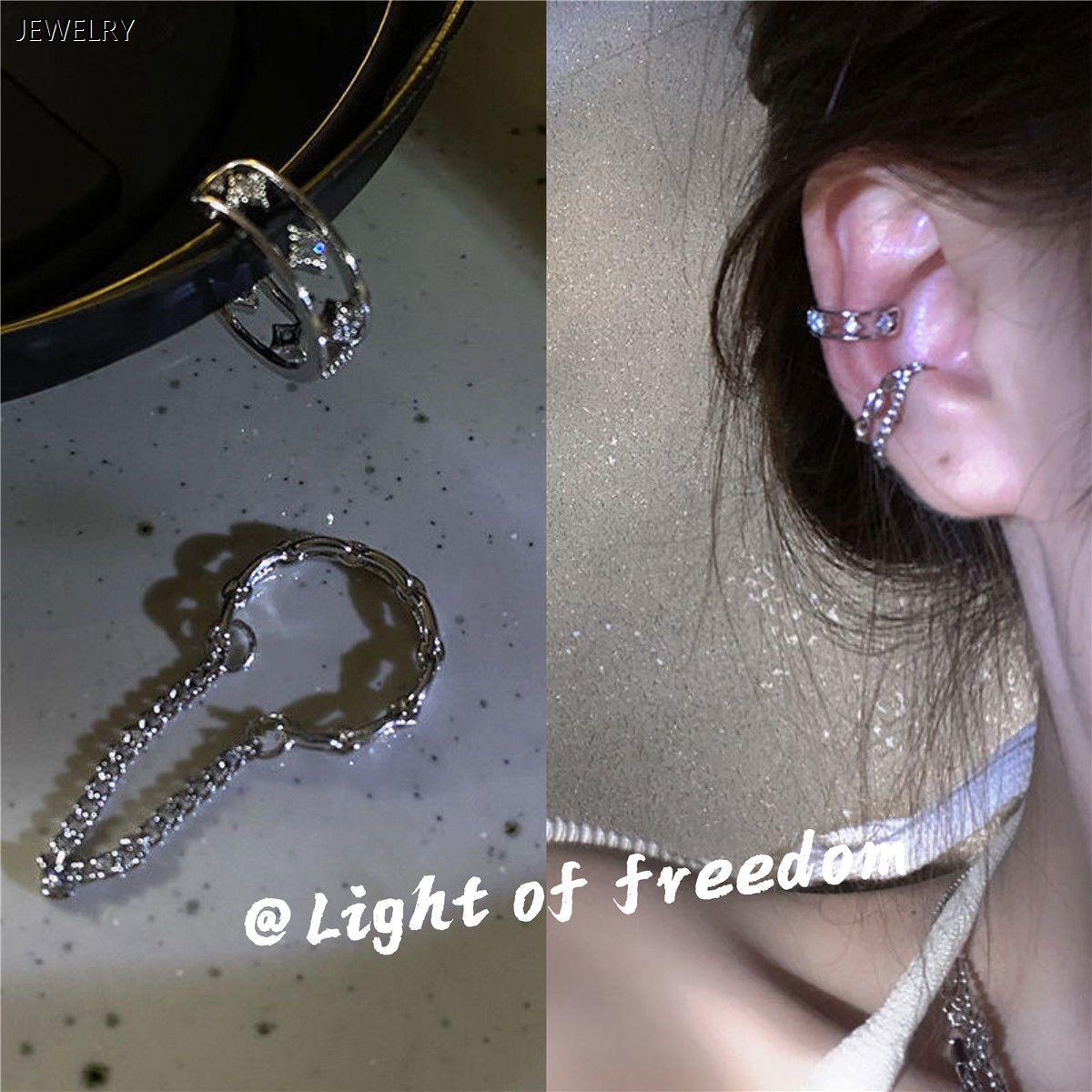 星星镶钻耳夹女ins潮小众