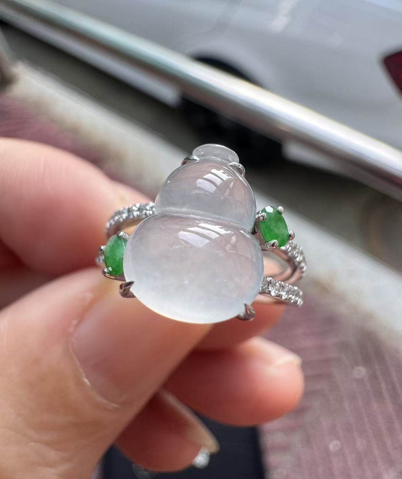 天然翡翠a货18k金钻镶嵌翡翠冰种葫芦戒指,珠宝/钻石/翡翠,戒指/指环,淘宝优惠券,粉丝福利购,淘宝优惠卷