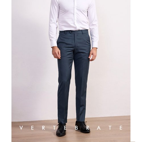 暗纹肌理商务正装修身西裤十分裤