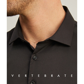 弹力免烫抗皱黑色基础衬衣欧美风修身 长袖 职业装 脊椎动物男装 衬衫