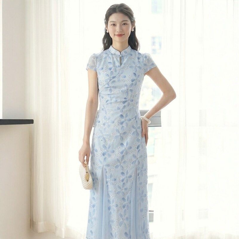 新中式国风改良旗袍印花连衣裙子女夏季2026新款气质绝美收腰长裙