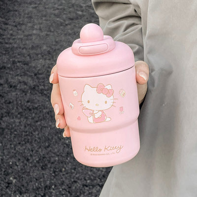 hellokitty保温杯女生高颜值可爱水杯直饮便携咖啡杯子316不锈钢