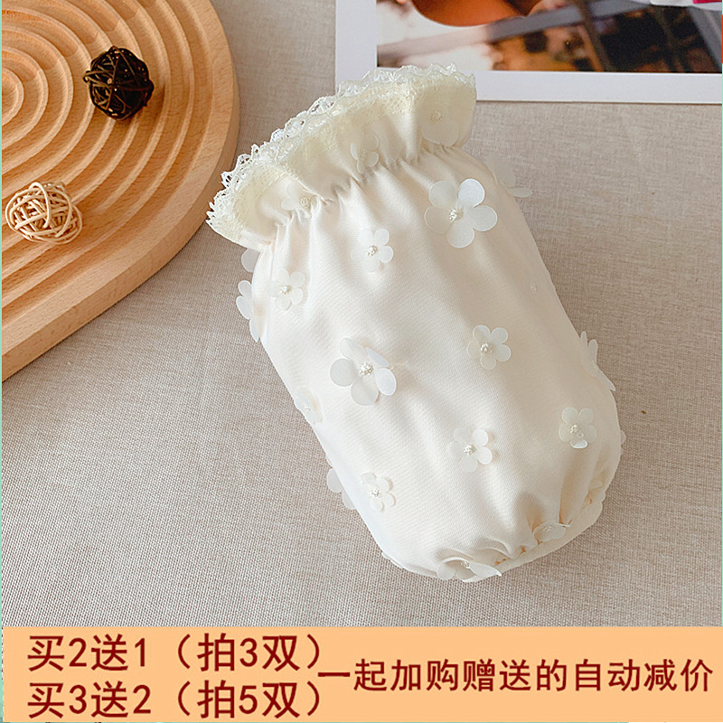 白色蕾丝袖套女成人上班办公学习羽绒服袖口防脏护袖秋冬短款套袖