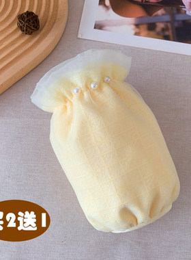 黄色米色袖套短款三层女秋冬羽绒服防脏护袖蕾丝白色套袖棉衣袖套