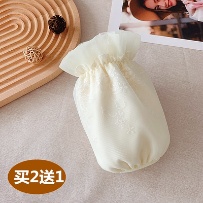 新款白色羽绒服防污护袖蕾丝短款