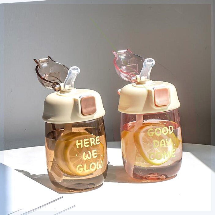 夏季带吸管水杯高颜值女生2023杯子女新款软管可爱少女塑料小众