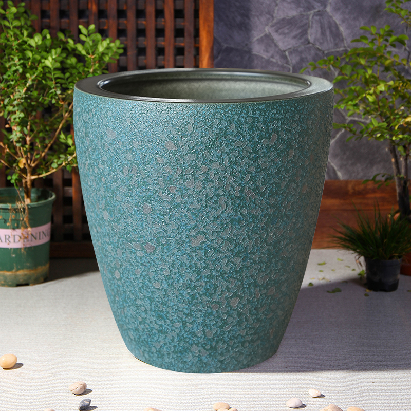 景德镇陶瓷金鱼缸加高款老式水缸睡莲盆荷花缸客厅阳台落地绿气泡