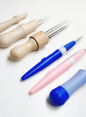 羊毛毡戳戳乐三针笔手工diy制作工具扎猫狗毛戳笔快速毡化七针组