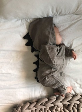 lalla韩国宝宝爬服代购秋季男女童恐龙连体衣婴儿包屁衣外出抱服