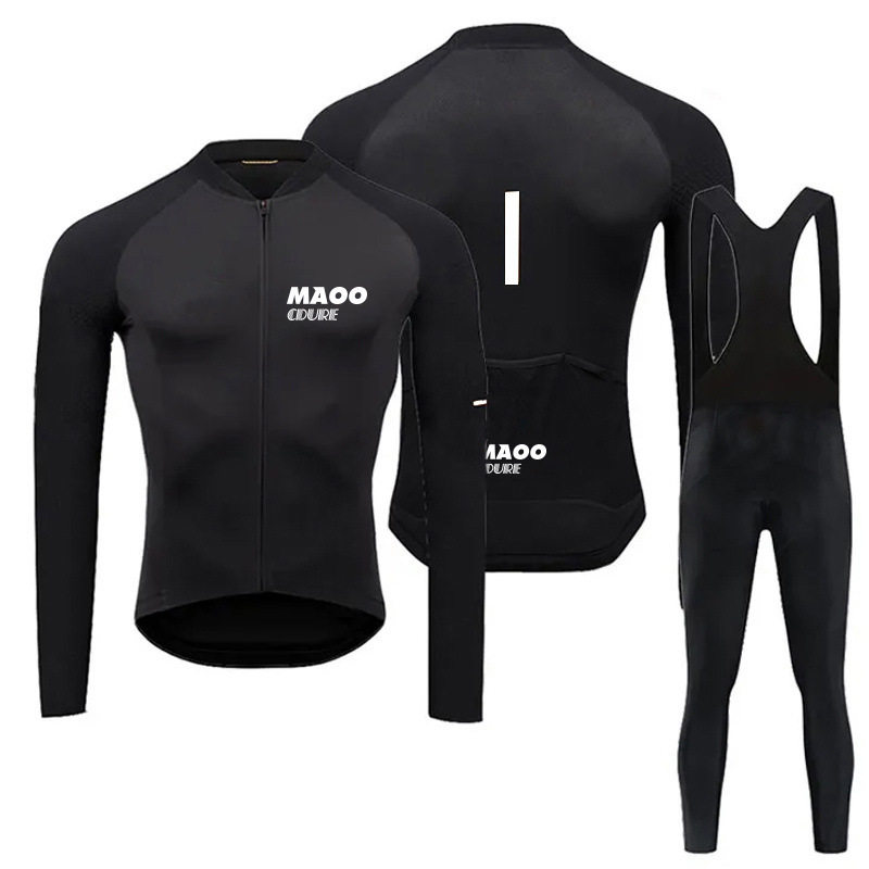 公路车自行车高档骑行服防寒专业版长袖骑行裤闪电加绒骑行服冬季