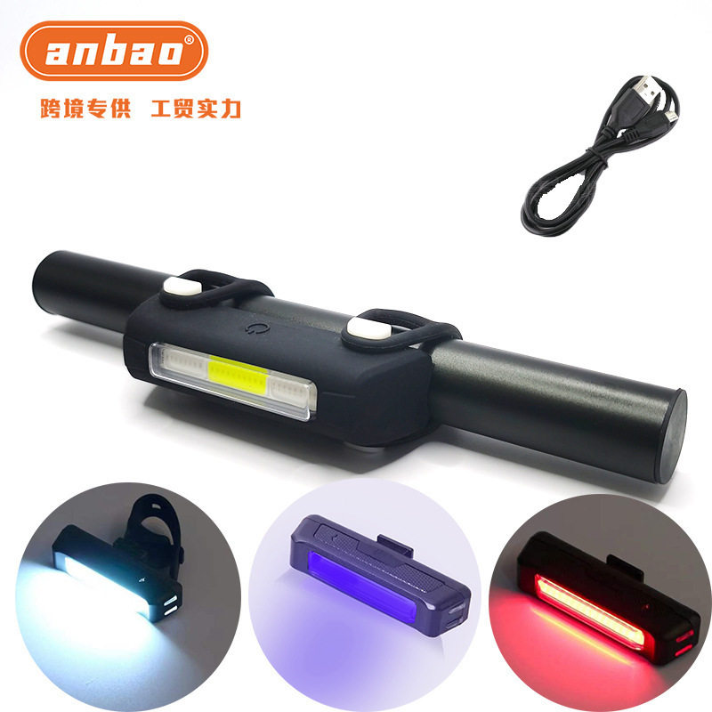 새로운 자전거 라이트 USB 충전식 LED 경고등 3 색 야간 라이딩 테일 라이트 안전 신호등 라이딩 액세서리