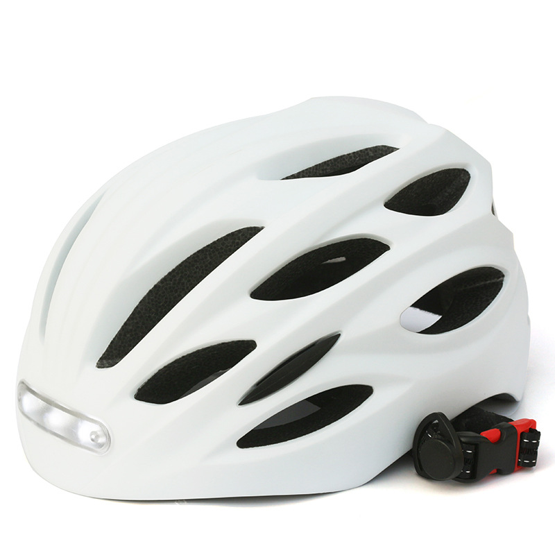 照明警示LED带灯一体成型骑行自行单车公路车头盔骑车安全帽