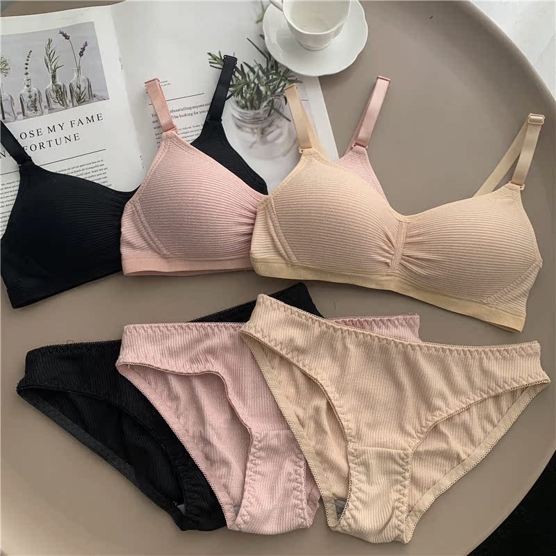 Girls without steel ring gathered sexy sling underwear underwear back bra suit